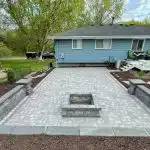 a house with a fire pit