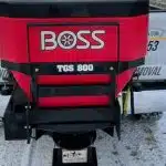 the back of a red and black truck